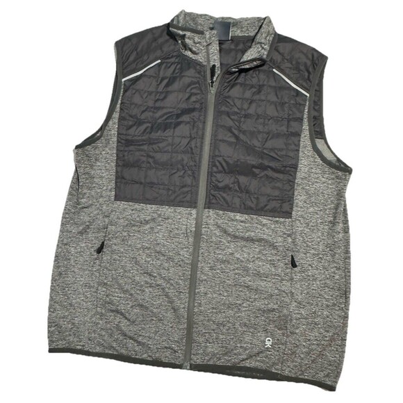Little Donkey Andy L Full Zip Heathered Gray Softshell Vest Jacket Sleeveless - Picture 1 of 9